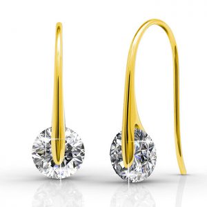 Cate & Chloe McKayla 18k Gold Plated Dangling Earrings with Swarovski Crystal, Classic Drop Dangle-Earrings